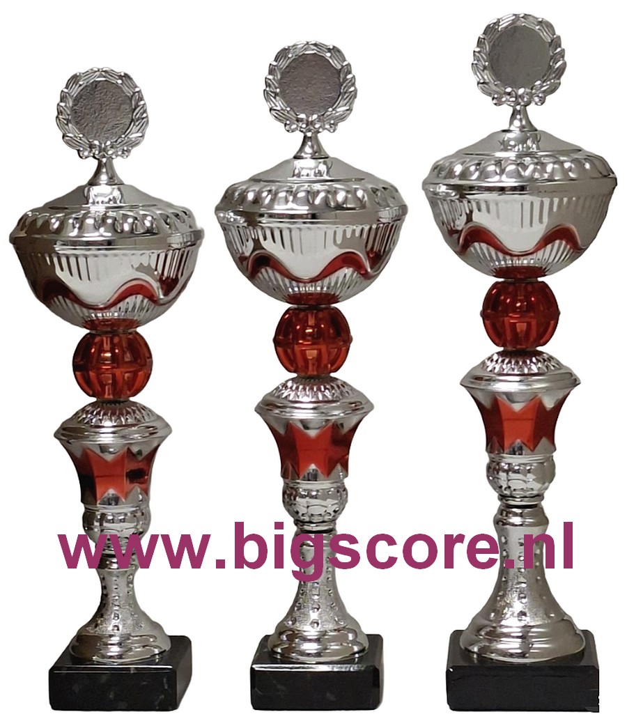 BS 2607 Beker Rood-Zilver LAATSTE 3 x Serie OP=OP!!